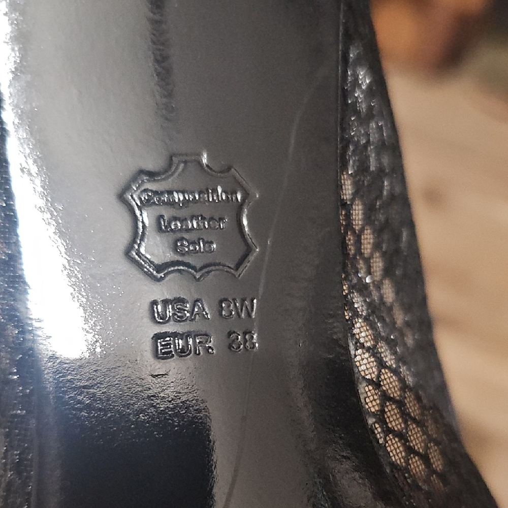 Nina Black Mesh Heels - Picture 10 of 11